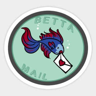 Betta Mail Kawaii Geek Nerd Humor Sticker